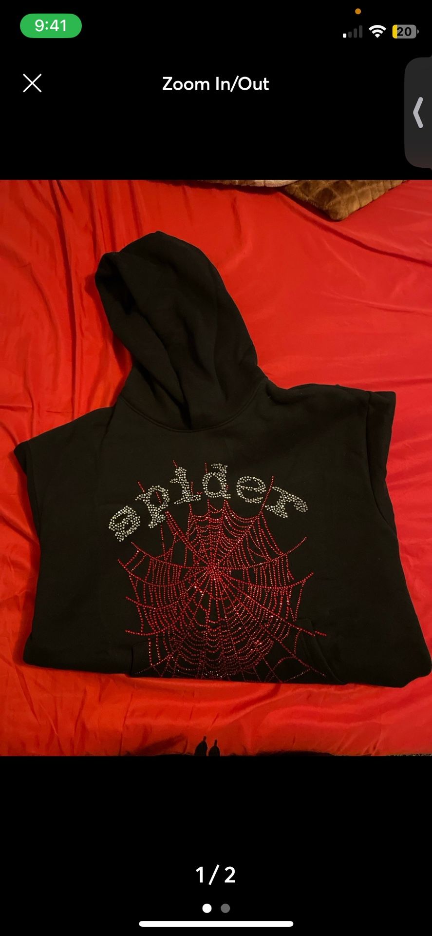 black rhinestone hoodie Spider