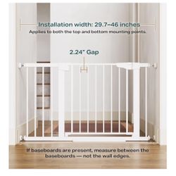 Baby Gate With Door 29.7”-46”