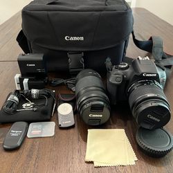 Canon EOS Rebel T6 with 2 Lenses and Accessories 