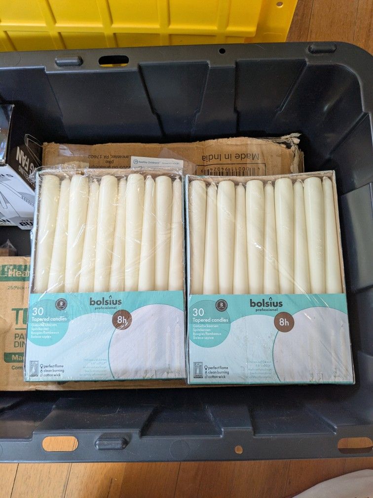 90 Candles  - Ivory Taper- Wedding