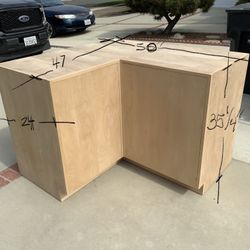 Alder/Birch Ply Kitchen Corner Cabinet with Shelf