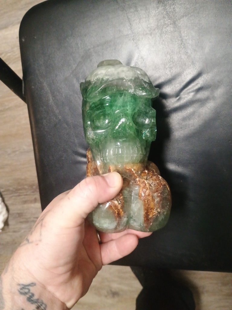 5 1/2 Pound Green Fluorite Crystal Skull