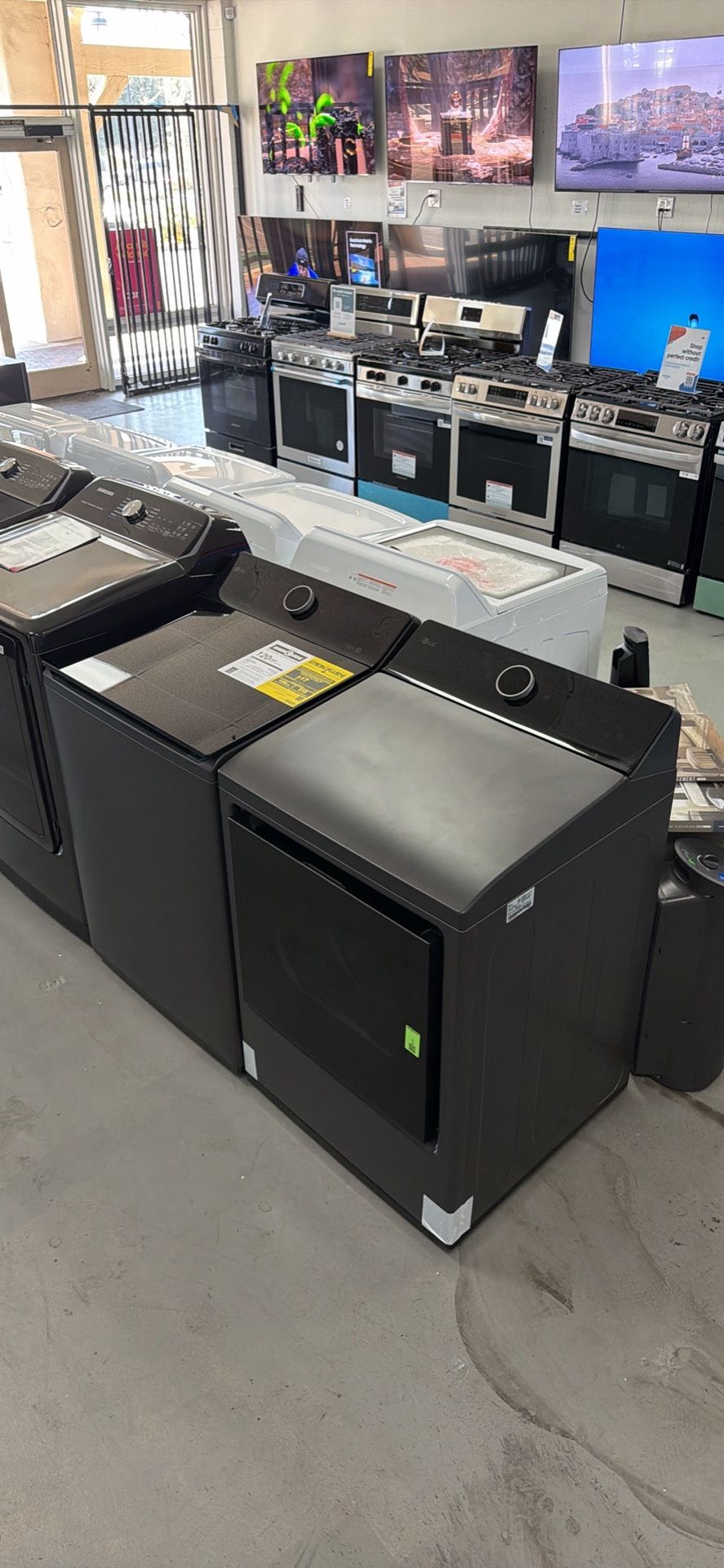 LG Washer 5.5 Cubic Feet With Impeller - 7.5 Cubic Feet Dryer With Easy Load Door - Brand New, 1 Year Manufacturers Warranty