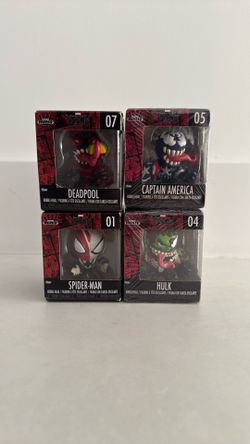 FUNKO MINIS MARVEL VENOM LOT / DEADPOOL / CAPTAIN AMERICA / SPIDERMAN / HULK LOT X4