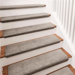 Carpet Stair Treads Ultra Plush 9.5" X 30"Soft Bullnose Indoor Stair Protectors Pet-Friendly Non-Slip Skid Resistant Tape Free Washable Reusa
