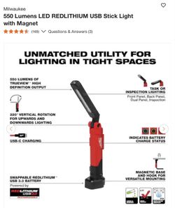Milwaukee 550 Lumens LED Lamp New