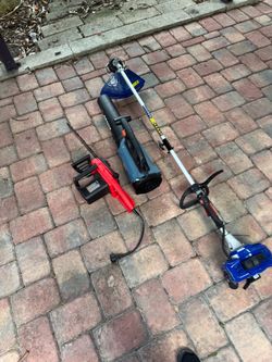 Outdoor Power Tool Lot – Trimmer, Blower, Chainsaw