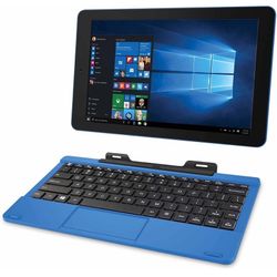 RCA Cambio 10.1" 2-in-1 Tablet 32GB Intel Quad Core Windows 10 Blue Touchscreen Laptop Computer with Bluetooth and WiFi