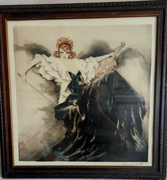 Vintage Framed Louis Icart "Waltzing Echoes" Iithograph Print
