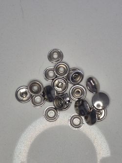 11 Pairs 5/8 in Silver Snap Fastener Caps Sockets Only Leathercraft
