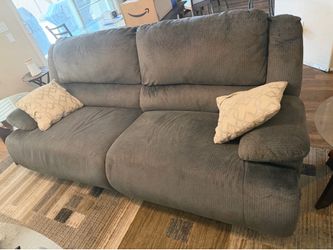 84 inch Charcoal Blue Manual Reclining Sofa