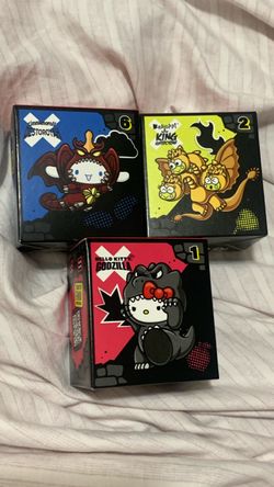 Hello kitty x Godzilla happy meals toys NEW
