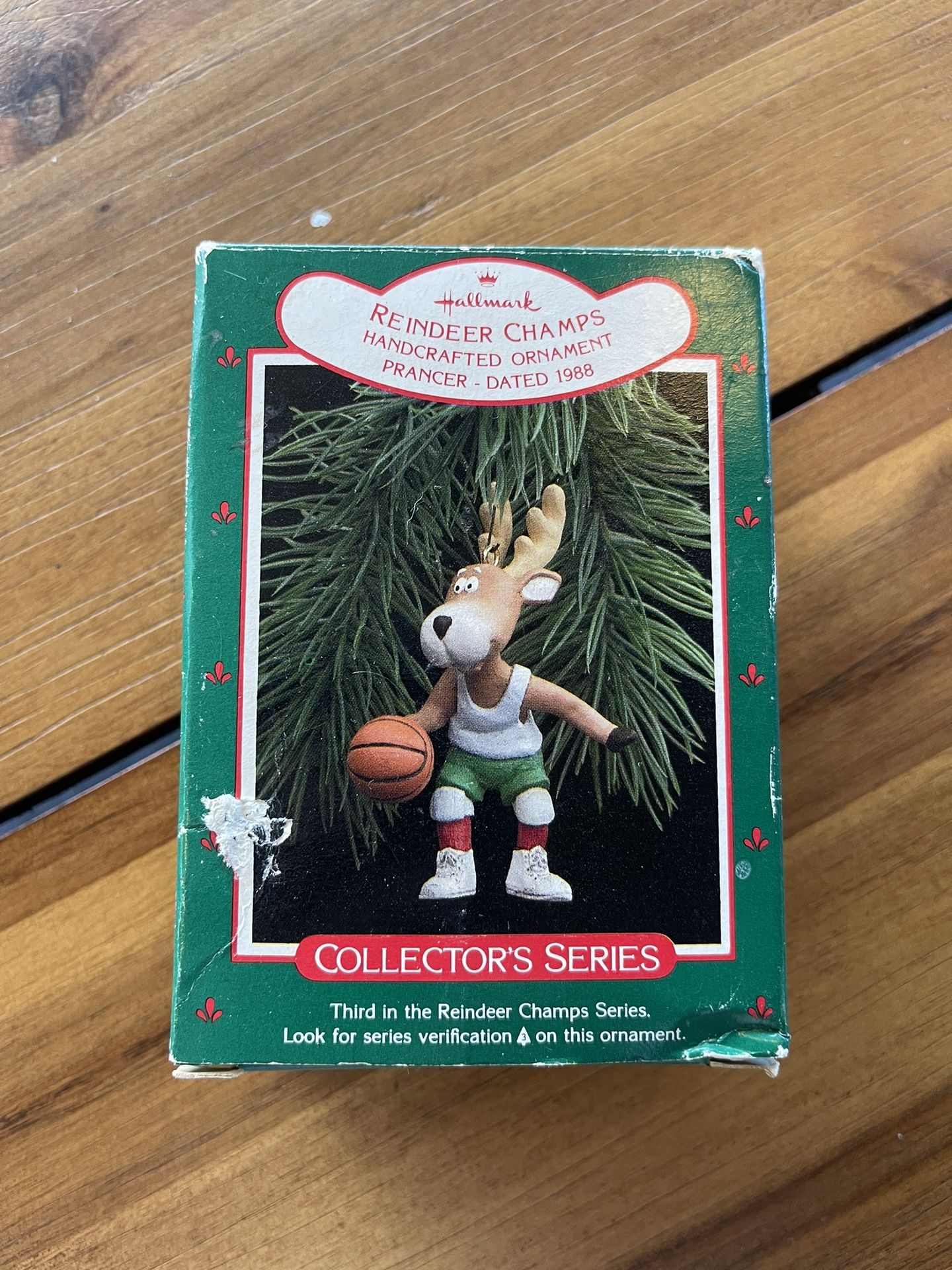 Hallmark Ornament, Reindeer Champs, Prancer 1988
