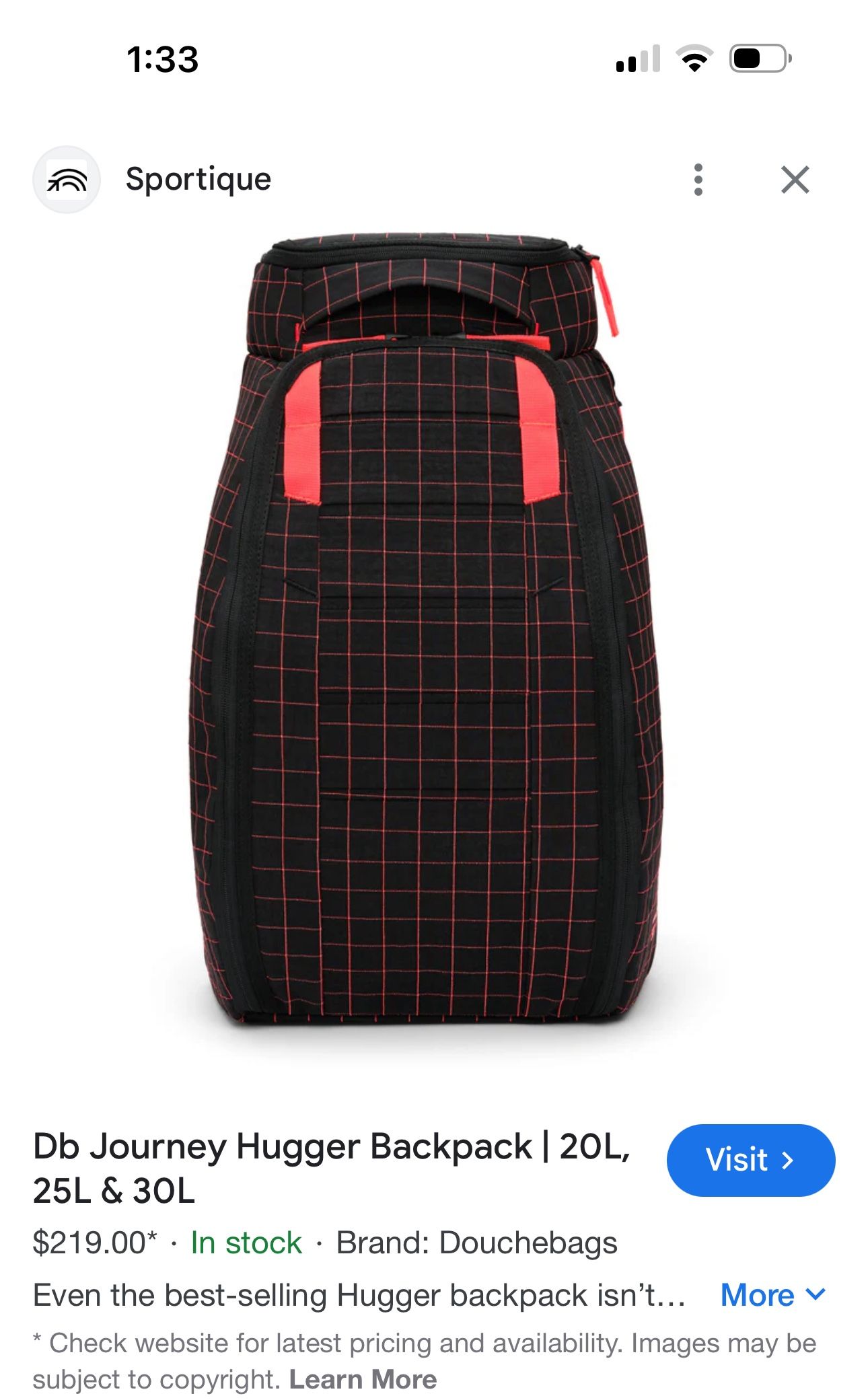 Brand New DB Back Pack