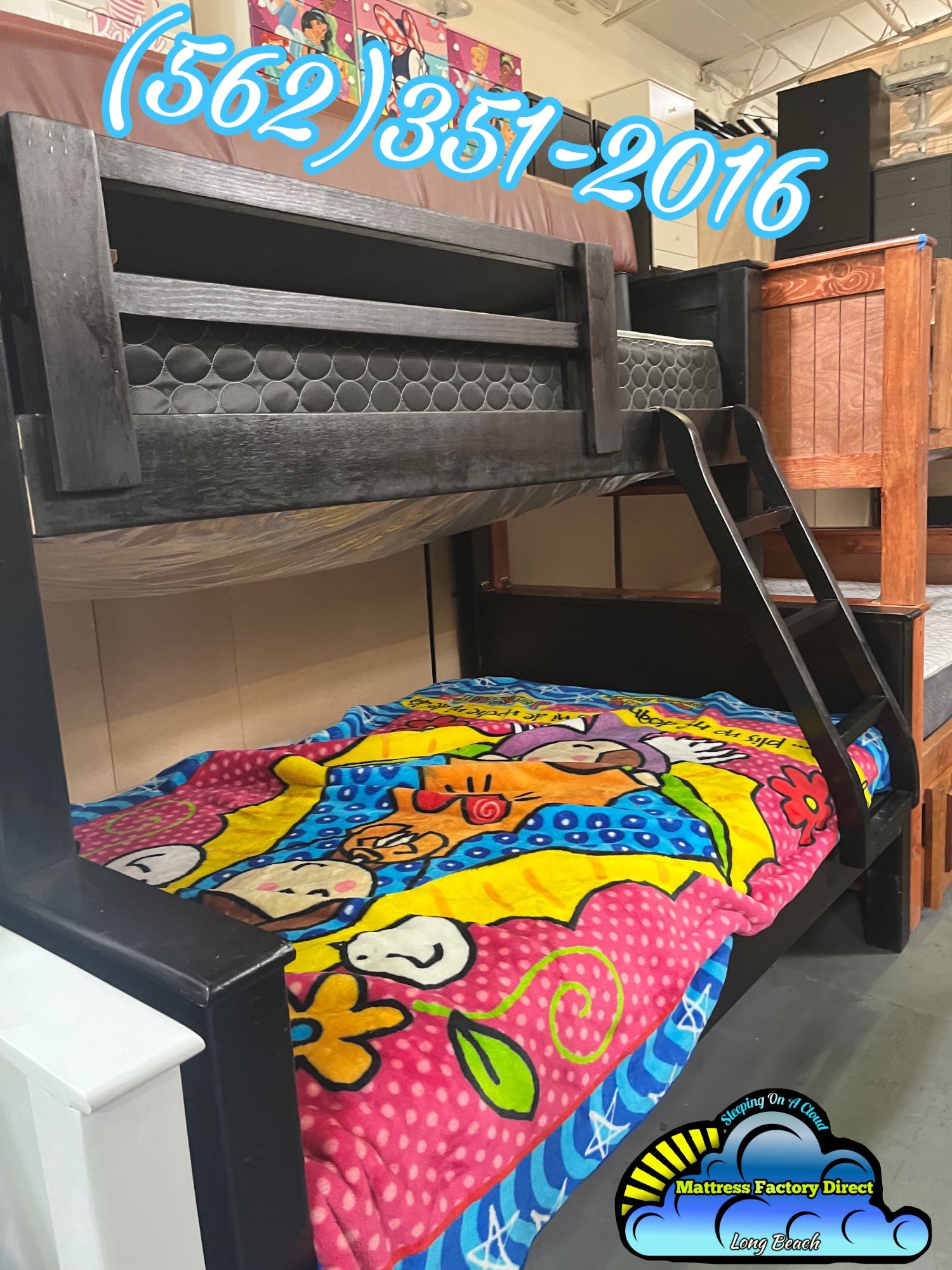 Twin Full Bunk Bed Litera Con Colchones Incluidos Nuevos