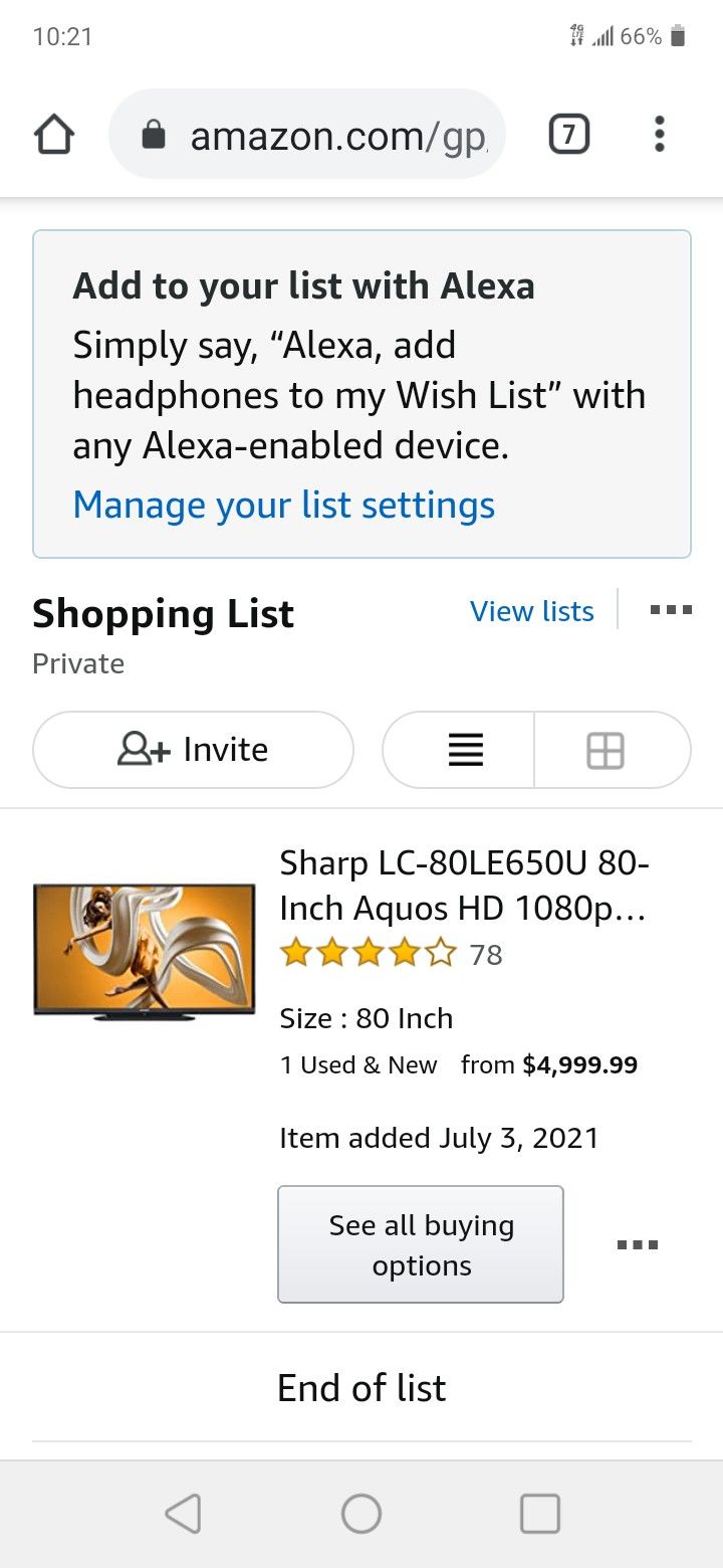 Sharp 80-Inch Aquos 3D HD Smart LED TV