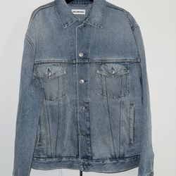 Balenciaga Rhinestone Logo Denim Jacket