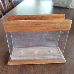 Vintage MCM Dolphin Genuine Teakwood Lucite Napkin Holder Thailand