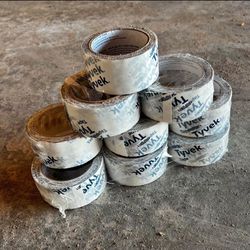 DuPont Tyvek 1.88 in. W X 164 ft. L House-Wrap Tape. Each roll $8. Total 9 rolls