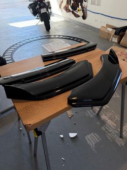 Front Bumper Lip Splitter Spoiler Kits Black Glossy