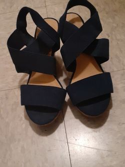 Blue Wedge Heels Size 5