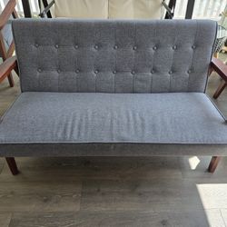 Mid-Century Modern 2 Seater Cushioned Couch