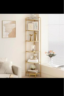Gold 6-tier bookcase