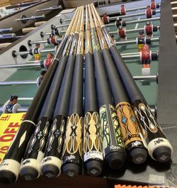 8 New Dufferin/Rage/Players Pool Cues