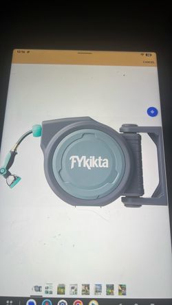 NEW Fykikta 100 FT garden hose reel. 1/2โ wall mount, auto rewind any length lock. 180 swivel bracket & 10 pattern spray nozzle, UV resistance hose re
