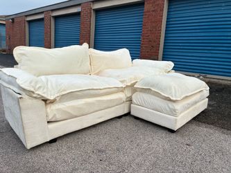 White couch w ottman