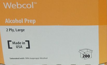 Covidien 5110 Webcol Alcohol Prep, 2 Ply, Large