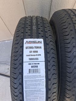 2 new trailer tires...205/75/14....Load D,,8 plys