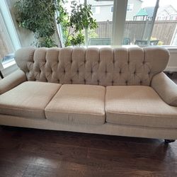 Couches - Love Seat And 3 Seat - Excellent Condition  EAGER TO SELL As We Bought New Leather Couches -  Like New - Unique Looking  