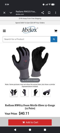 Radians RWG13 Foam Nitrile Glove 15-Gauge [12 Pairs]