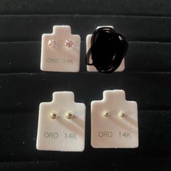 Aretes De Oro 14 K Each $85