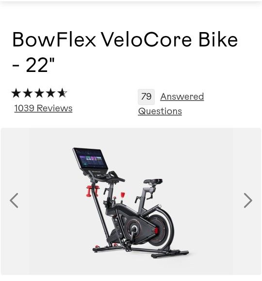 Bowflex Velcore Bike With 22