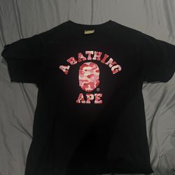 Black and pink bape shirt size S