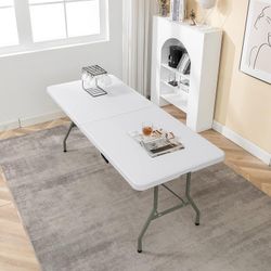 6ft Heavy-Duty Fold-in-Half Utility Table - Portable & Commercial Grade - Brand New