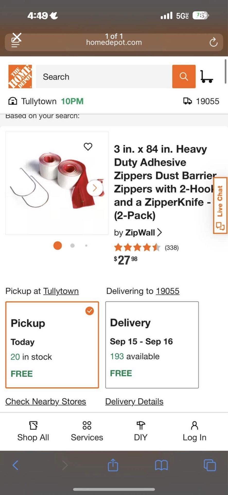 Zipwall Zippers Construction