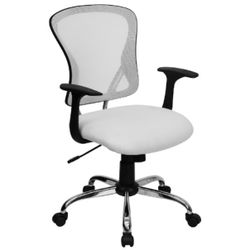 Flash Furniture Mid-Back White Mesh Swivel Office Chair 