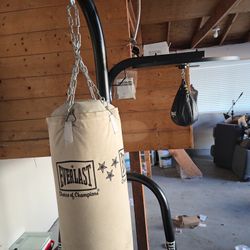 Punching Bag And Speed Bag With Stand 