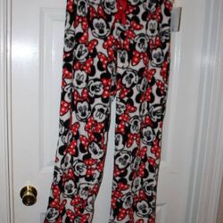 NEW Disney Officially Licensed Super Soft Fleece Minnie Mouse Pajama Bottoms, Size Medium