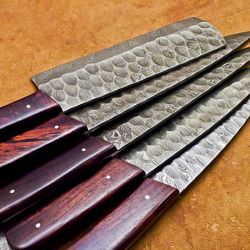 Handmade Damascus Steel 5 Piece Chef Knife Set