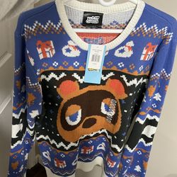 Nintendo Animal Crossing Tom Nook Holiday Ugly Christmas Sweater New Multiple Sizes