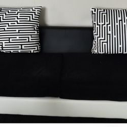 Blk n white faux letter sofa and love seat
