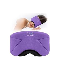 LC-dolida Breathable Sleep Mask,Eye Mask,Ideal for Travel,Night Work,Napping,Side Sleeping and Office Use for Both Men and Women（Purple）