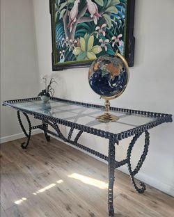 Custom One of a Kind Brutalist Chainlink Console