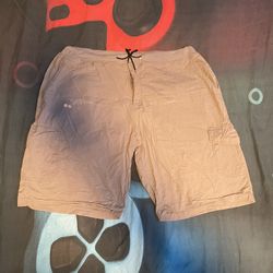 Kenneth Cole Shorts Men 48 Tech Cargo Regular Fit Stretch Lightweight Light Gray