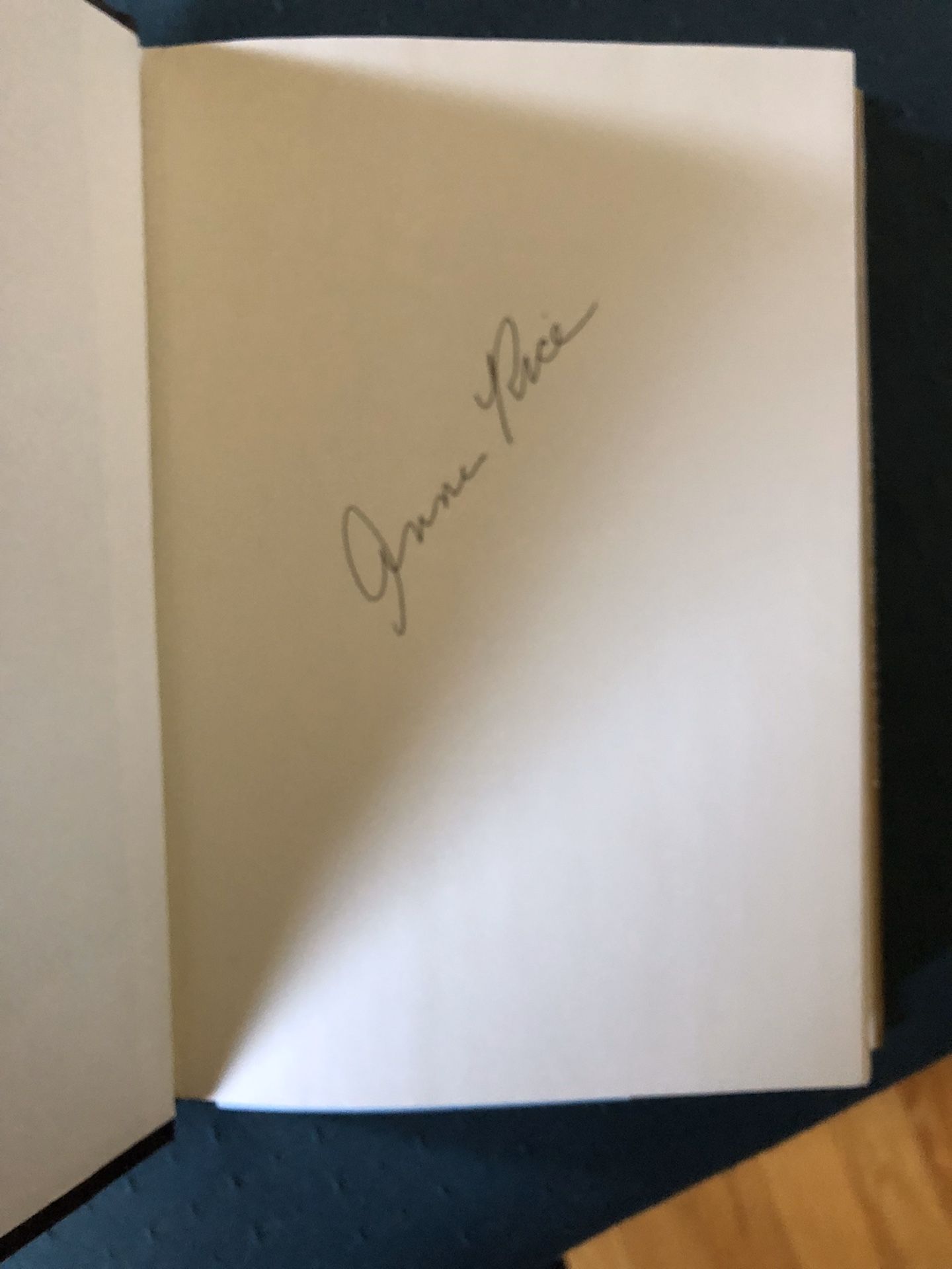 ANN RICE SIGNED BOOK