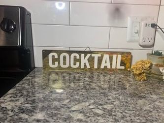 Ashland Party Signs “Cheers” & “Cocktails” Gold & White Decor